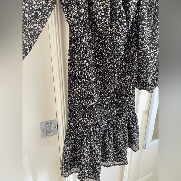 Mable- Off The Shoulder Ditsy Floral Puff Sleeve Dress - Picture 2 of 5